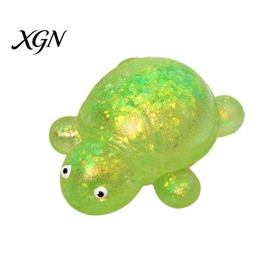 Adult Fidget Toy Squeeze Soft Rubber Stress Relief Slow Relaxation Hand Rebound Glitter Powder Turtle Shape Decompression