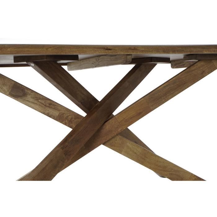 Table de salle à manger - Item Home - 180x86x76 cm - Bois massif - Naturel noyer - Style africain