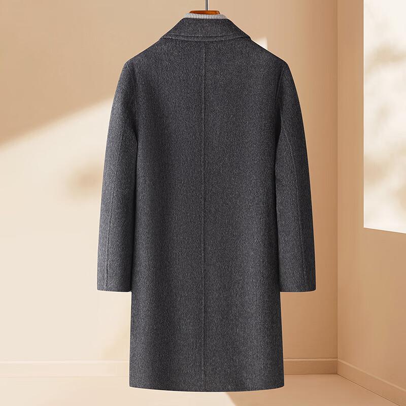 FAPAI Men's Mid-Length Two-Button 69% Wool Blend Overcoat