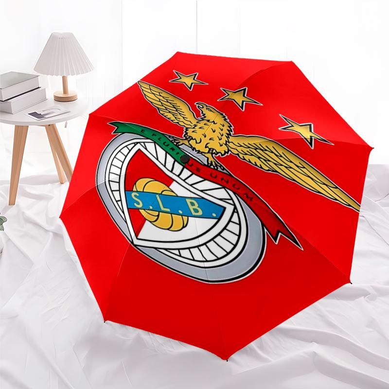 Printed Sport Lisboa e BenficaPrinted Folding Umbrella,Outdoor,Leisure,And Travel Umbrella,Durable Umbrella Fabric,Birthday And Holiday Gift
