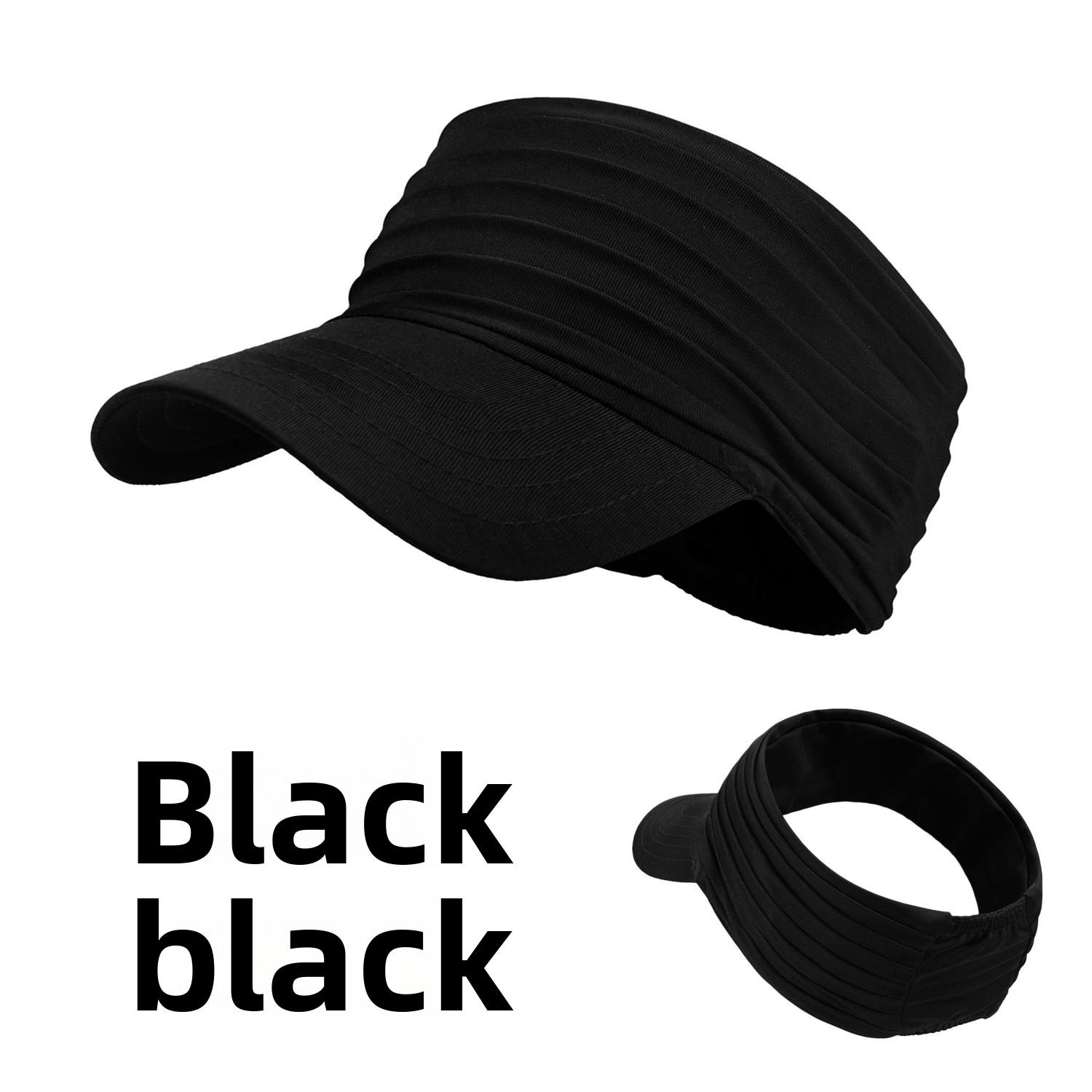 

Весенне-летняя шляпа от солнца с открытым верхом, модная спортивная быстросохнущая шляпа от солнца для мужчин и женщин для улицы, взрослая беговая кепка-утка чёрный