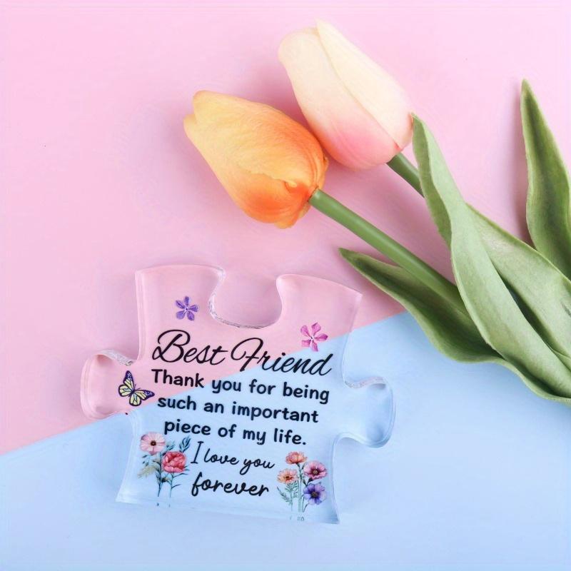 Stylish Best Friends Puzzle-Shaped Acrylic Table Decoration, Ideal Birthday Friendship Gift for Women, Perfect for Christmas