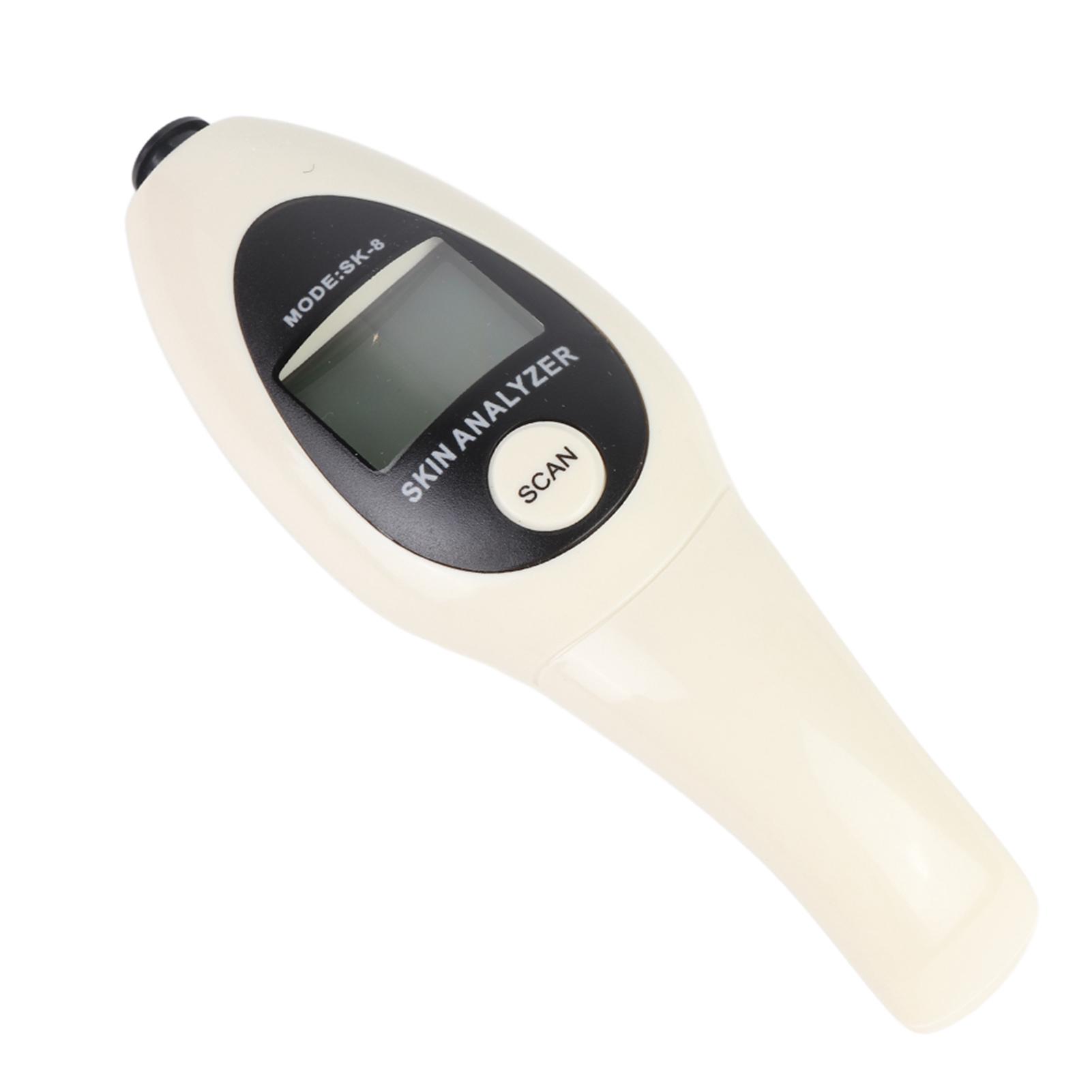 

Digital LCD Display Precision Skin Sensor Tester Facial Moisture Water Oil Analyzer (White)