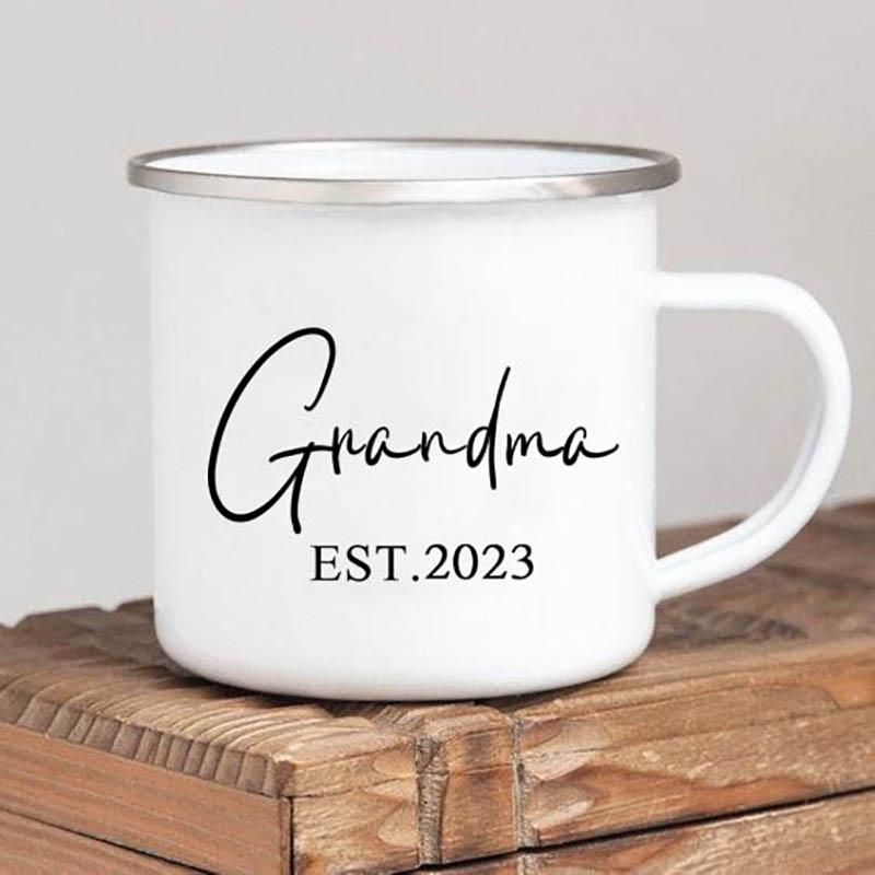 Pregnancy Announcement Coffee Mugs For Grandparents Grandma and Grandpa est 2024 tea cup Gifts mug for New Grandparents