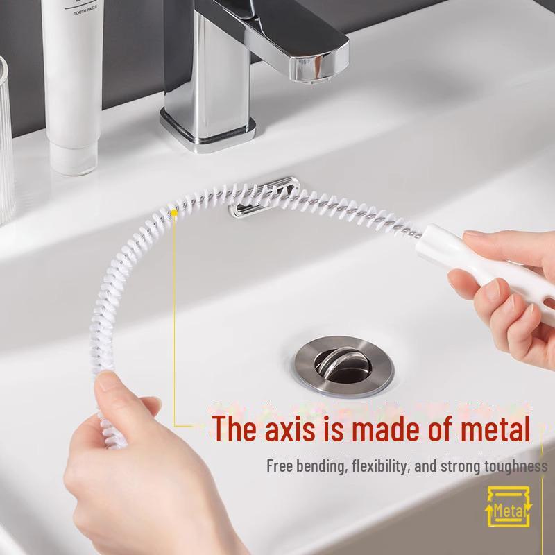 Haarreinigungsbürste für Rohrbagger – Anti-Blockier-Spiralborsten für Spüle, Kanalisation und Waschbecken