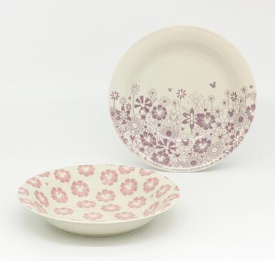 Set de tacâmuri Disney Mickey Mouse Paste Curry pentru 2 perechi Mașină de spălat vase Cuptor cu microunde Flori Flori Diverse Fabricat în Japonia Farfurie, Farfurie, Farfurie, Oameni, Set,