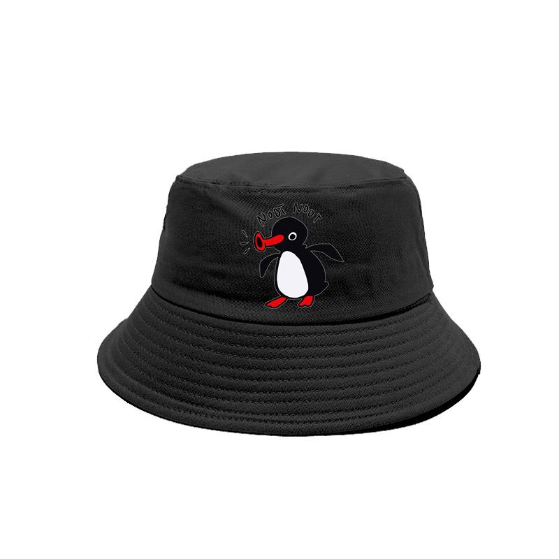 Noot Noot Pingu Cappelli Panama Nuovi Cotone da Esterno Cappello a Secchiello Pingu Arrabbiato Estivo Fresco Cappelli da Sole Bob Cappello Pinguino