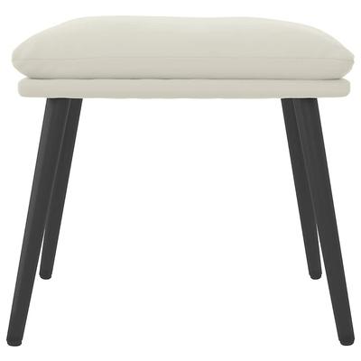 Footstool Cream White 45x29.5x35 Cm Velvet