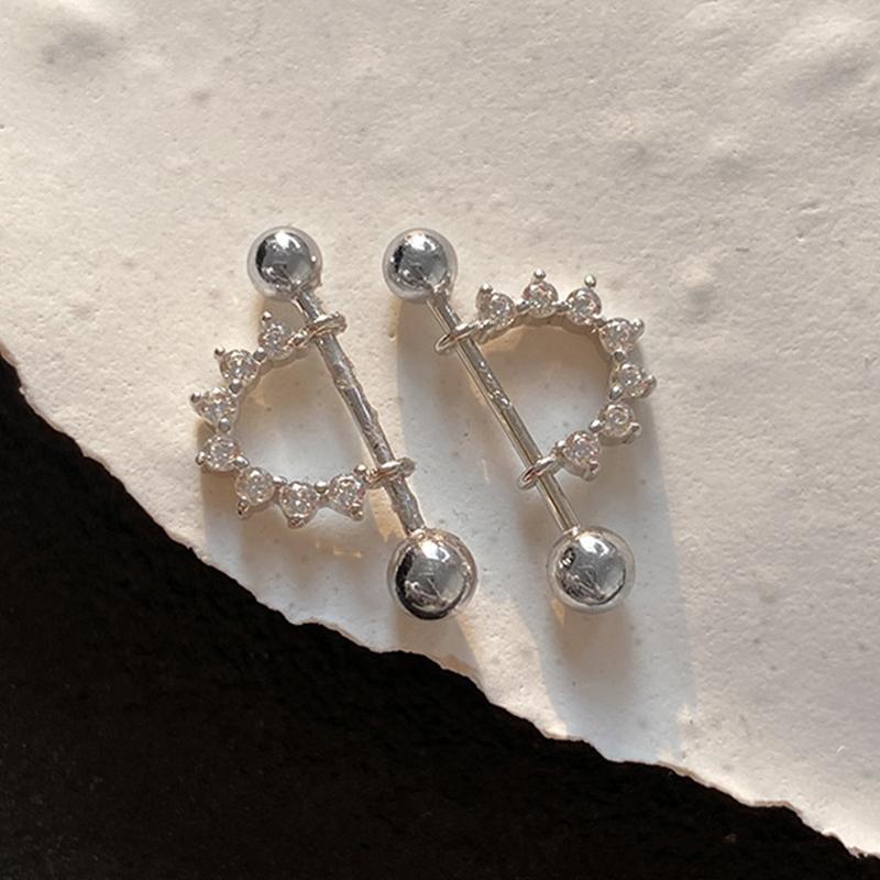 1Pair Semicircular Triangle Geometric Hoop Earrings Helix Cartilage Piercing Ear Studs Women Party Jewelry