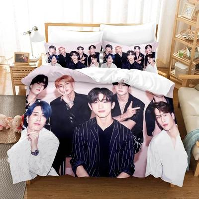Zestaw pościeli 3D Kpop Got7, poszewka na kołdrę, prześcieradło, zestaw pościeli z nadrukiem, poszewka na poduszkę, łóżko pełne, kołdra, rozmiar Queen King, sypialnia