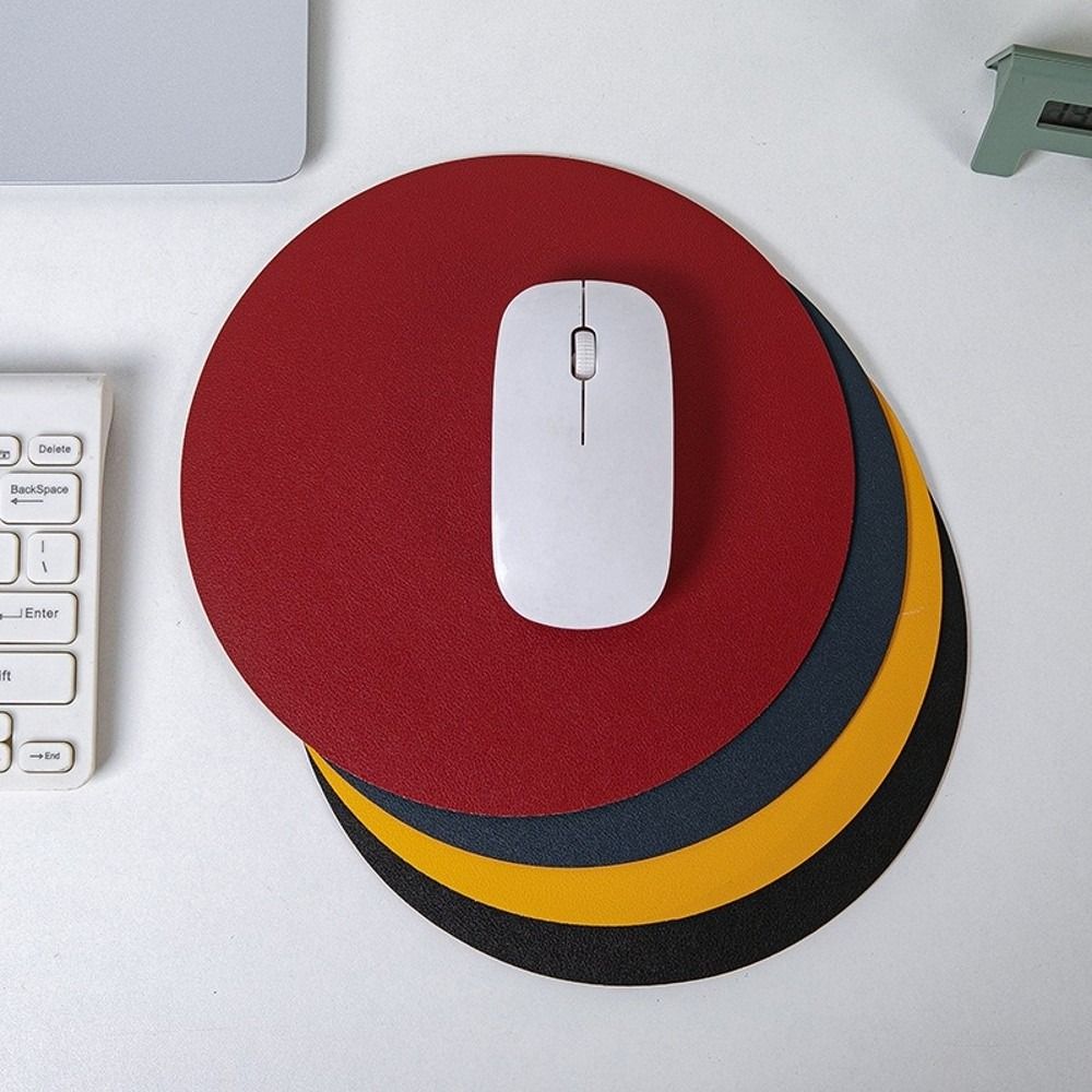 Solid Color Mouse Mat Waterproof Computer Mouse Pad Office Desk Leather Mouse Pad
