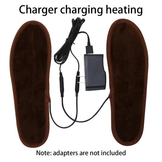 Unisex USB Elektrisk Drivna Plysch Värmande Uppvärmda Inläggssulor Fot Skor Värmare Kuddar