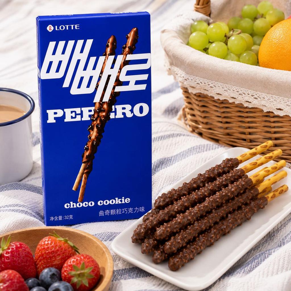 Lotte Pepero Koekjeskruimel Chocolade Biscuit Sticks 32g