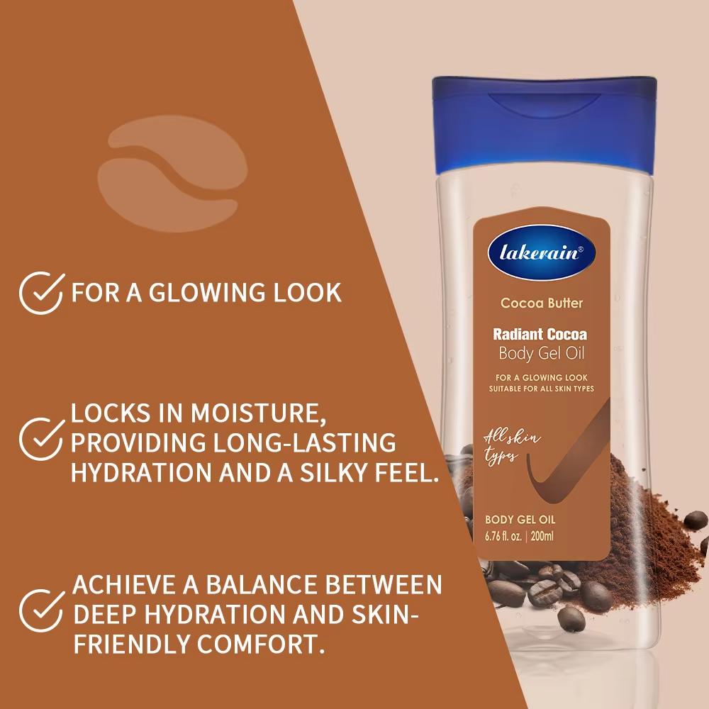 Cocoa Body Gel Oil Moisturizing Hydration for Dry Skin Care Radiant Glowing Butter Treatment Nourishing Body Care Skin Care