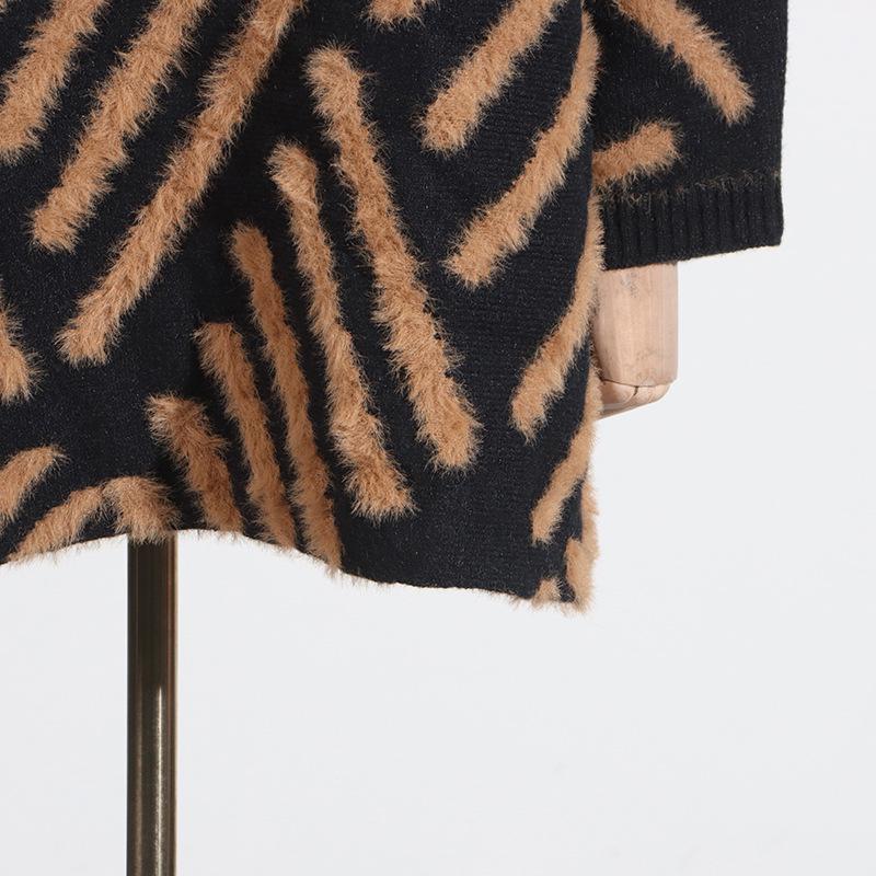 Women's High-End Mink Fur Stand-Up Collar Pullover Sweater, Autumn/Winter 2025 Collection.