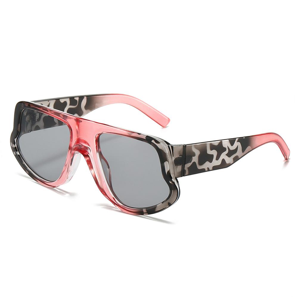 New Luxury Irregular Round Frame Leopard Gradient Women Sunglasses  Wide Leg Design Personality Trend Men Sun Glasses Uv400