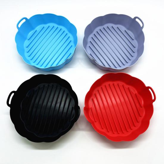 Air Fryer Liner Silicone Baking Tray High Temperature Resistant Pizza Pan Air Fryer Basket Accessory