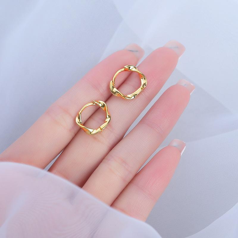 2022 Versatile High-End Möbius Ear Hoops: Women's Unique Niche Stud & Plain Hoop Earrings.