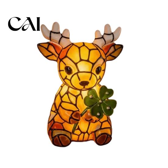 Gift for Animal Lovers Vintage Stained Glass Style Desk Lamp, Cute Night Light, Decorative Exquisite Desktop Ornament Home Reading Lamp
