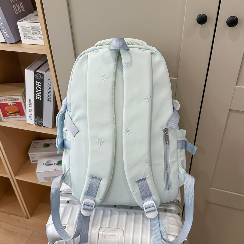 Women's Backpack Bow Embroidered Student Large Capacity Schoolbag