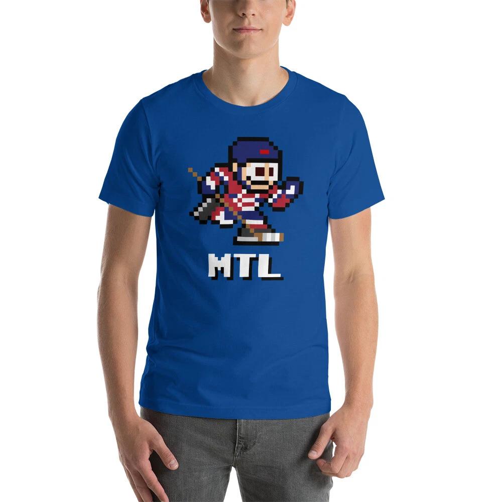 Montreal Canadiens NHL Hockey Team Jersey 8-bit Pixel Art Nintendo Retro T-Shirt 4XL