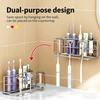 MultiFunctional Stainless Steel Storage Rack for Holding Toothbrush Razors Mouthwash Cup Bathroom Countertop Accessory