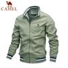 Camel Men's Spring and Autumn Outdoor Sports Solid Color Embroidered Jacket Men's Casual Jacket
