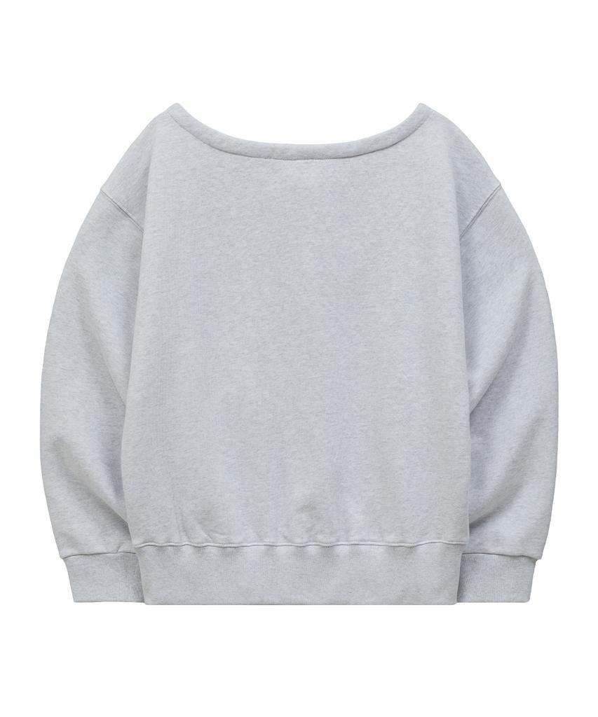 WAIKEI Mellow Dream Off-Shoulder Sweatshirt Melange White