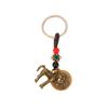 Chinese Lucky Horse Car Keychain Zodiac Brass Gourd Five Emperors Money Key Chain Metal Feng Shui Coins Lucky Key Ring