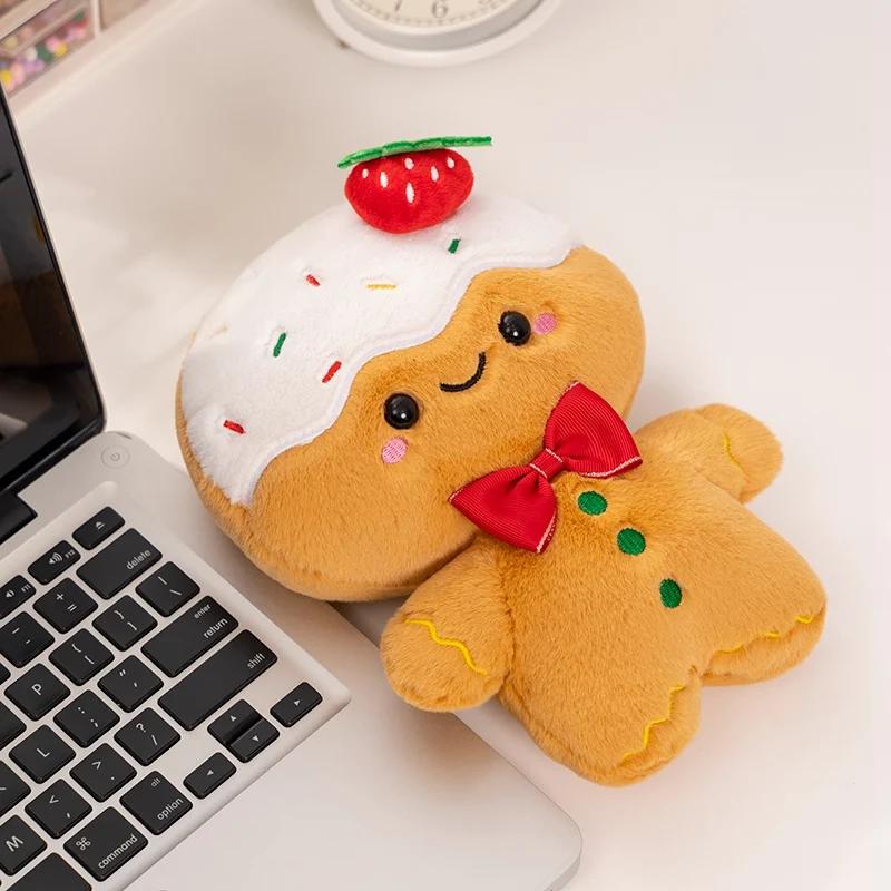 25cm Kawaii Biscuit Men Plush Doll Pendant Warm Happy Christmas Toy Home Decor Christmas Gift for Boys and Girls
