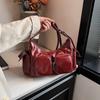 Y2K PU Leather Underarm Bag Korean Style Women Handbag Casual Pocket Crossbody Bag  Girls