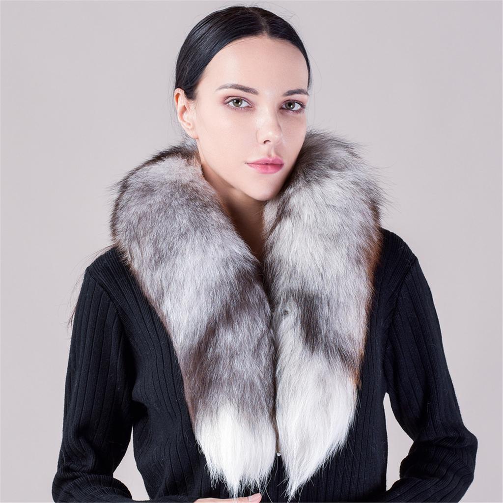 Furry Faux Furs Tail Scarf for Girl Women Winter Neck Warmer Evening Party Scarf Neck Wrap Warm Scarf Dating Collar Scarf