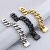 20mm Four -Sided Titanium Steel Bracelet Men 'S Stainless Steel Light Surface Polishing Tide Men 'S Bracelet