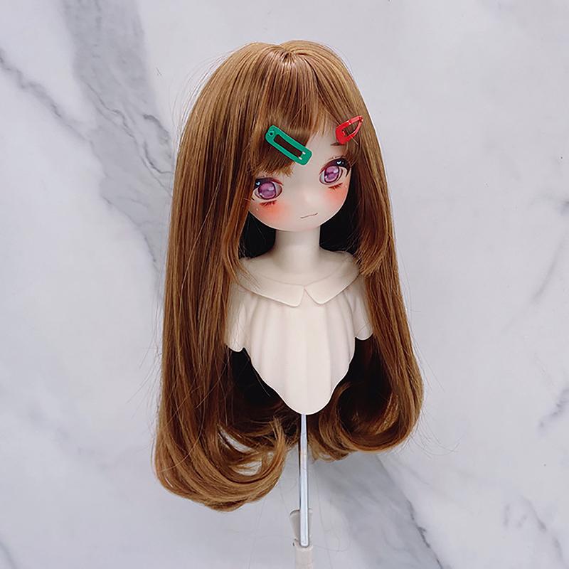 1/3 & 1/4 & 1/6 Bjd Doll'S Wig With Bangs Soft Silk Long Straight Wig Girls Diy Doll Makeup Accessories