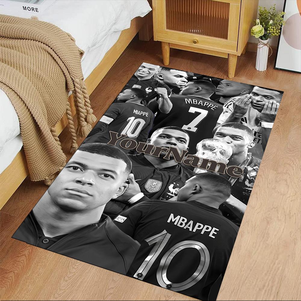 Mbappe Personalized Text Floor Rug Office Rug Design for Foyer Outdoor Balcony Bedrooms Anti-slip Rug Decorate Offices