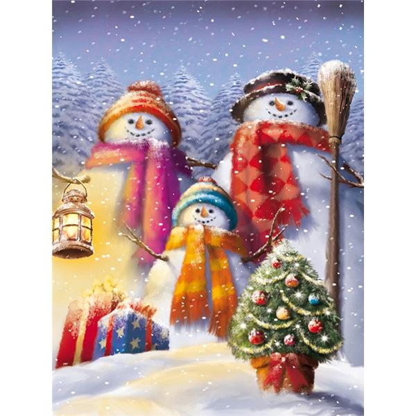 5D Diamond Painting Snowman Cartoon Diamond Embroidery Winter Landscape Art Rhinestone Mosaic Cross Stitch Christmas Decor
