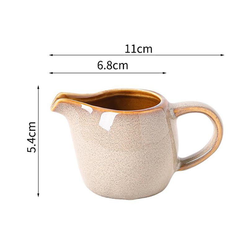 Ceramic Creamer Pitcher Milk Jug Mini Coffee Milk Pitcher Espresso Cup Sauce Jug Barista Accessories Small Cream Jar with Handle