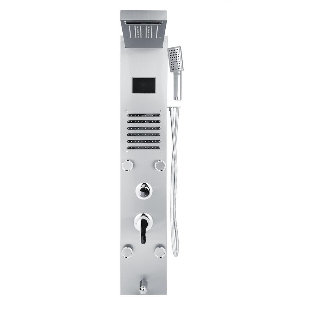 

Душевая панель для ванной комнаты, душевой комплект со светодиодной подсветкой, температурный дисплей, 5 функций