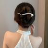 Elegant Pearl & Rhinestone Hair Clips - 4pcs, Golden Twist Clasp, Perfect for Women's Valentine's Day Hairstyles