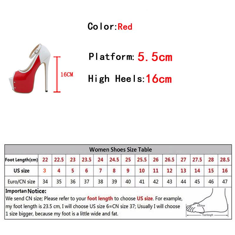 Sexy Peep Toe Party Club Strip Pole Dance Ultra High Heels Platform Pumps Fashion Stiletto Wedding Banquet Shoes Women Red