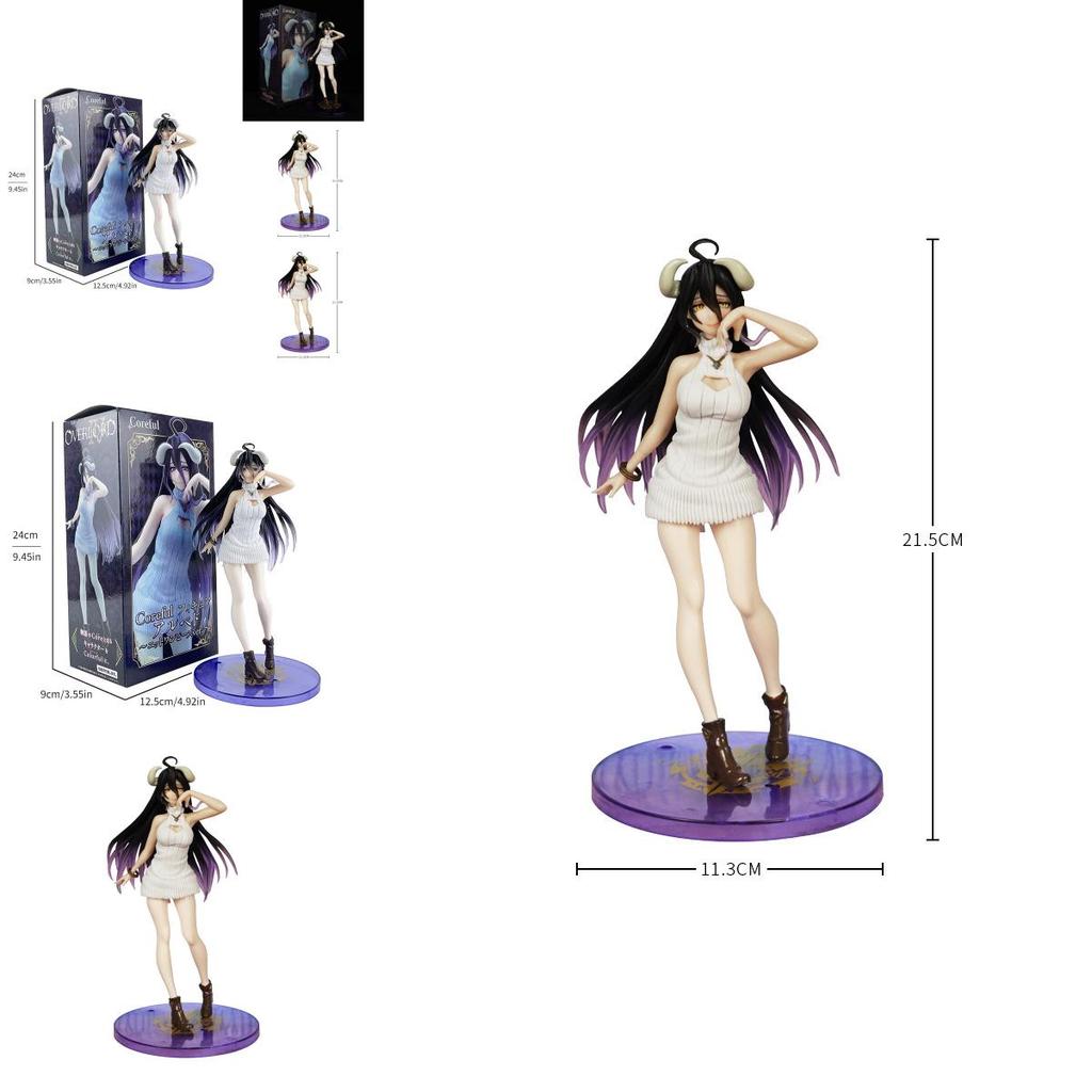 Overlord Albedo Weißer Strickpullover Figur Detailliertes PVC Anime Sammlermodell