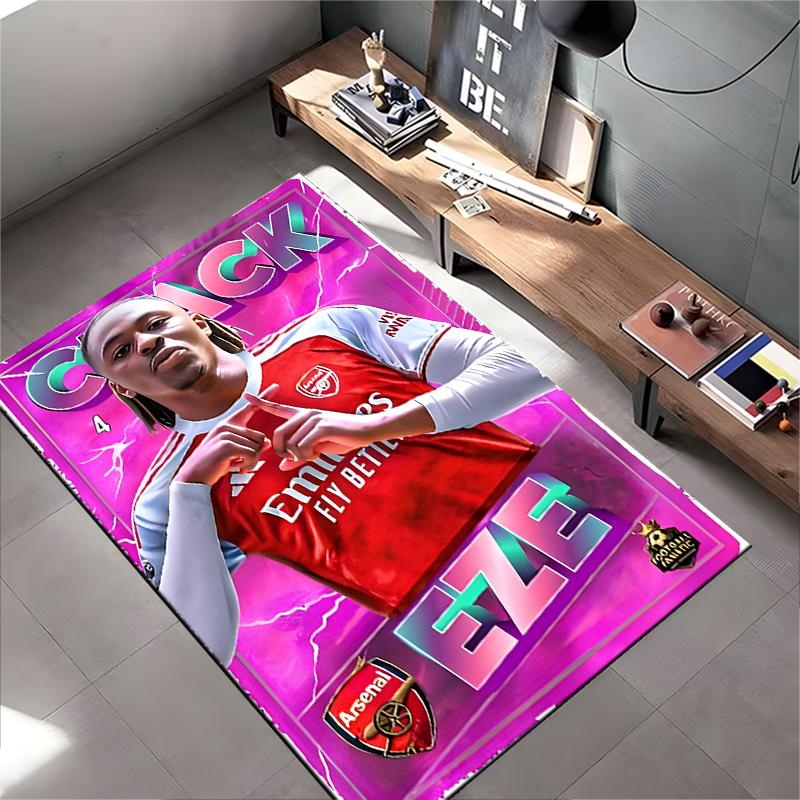Sports Area Rug, Eze Arsenal 4 Pink Crack Poster Emirates, Fan Cave Decor, Non-Slip Mat