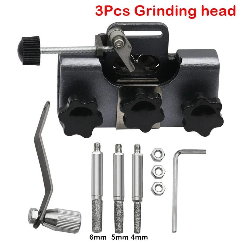 Household Handheld Electric Saw Chain Sharpener Chain Clamp Sharpener Hand Crank Chain Grinder Woodworking Grinding Stone Tool