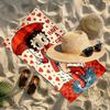 Doll Print Beach Towel Design, Soft, Lightweight. for Home Bathroom, Spa, Pool, Yoga, Surfing, Camping, Gift for Family, Friend