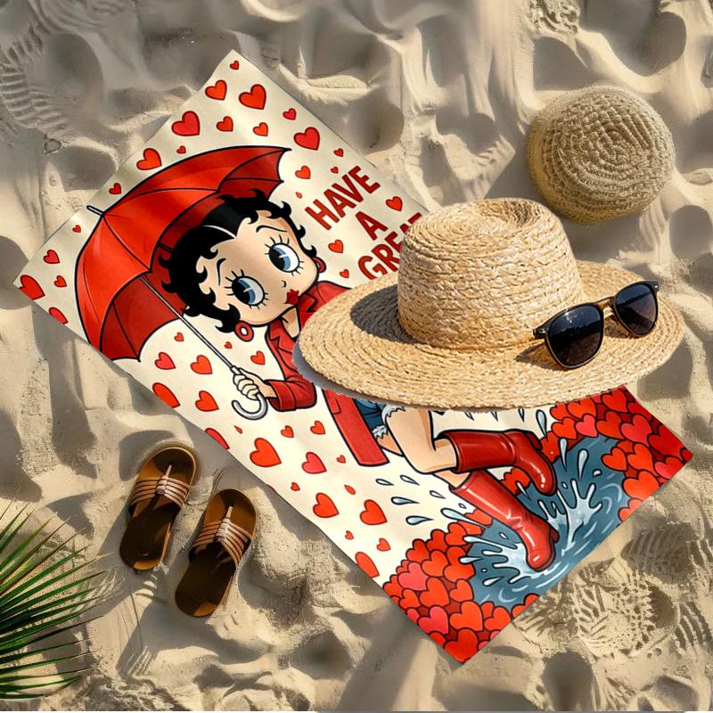 Doll Print Beach Towel Design, Soft, Lightweight. for Home Bathroom, Spa, Pool, Yoga, Surfing, Camping, Gift for Family, Friend