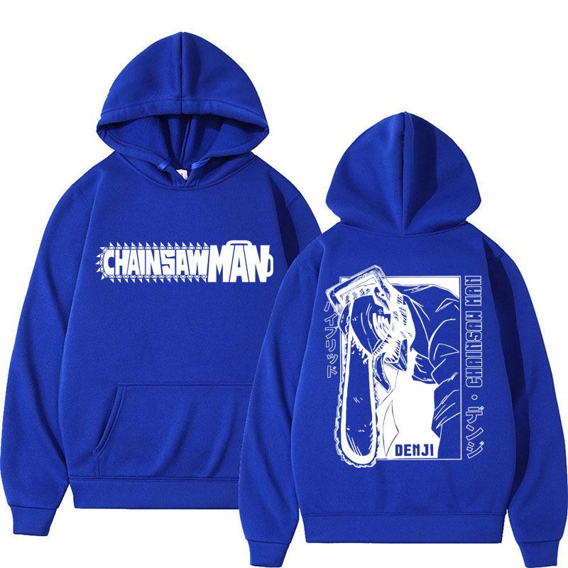 Mange Y2k Japan Anime Chainsaw Man Hoodie 90er Vintage Langarm Makima Harajuku Übergroß Fleece Kapuzenpullover Sweatshirt
