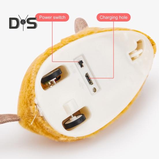 Interactive Mouse Moving Cat Toy Rechargeable Automatic Moving Plush Mice for Indoor Cats Touch Activated Squeaky Toy with Remote Control