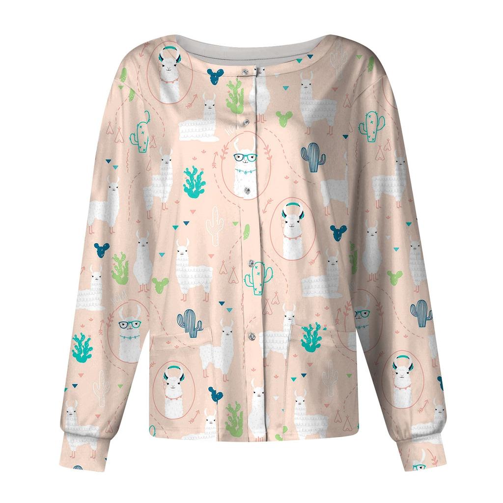 Femei cu mâneci lungi, model, buzunar, guler ridicat de lucru, salopetă de protecție cu un singur piept, jachetă cardigan.