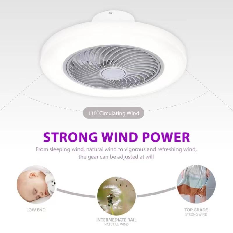 72W Electric Ceiling Fan Light Kitchen Toilet Ceiling Fan Lamp Bedroom Intelligent 6-speed Timed LED Ceiling Fan