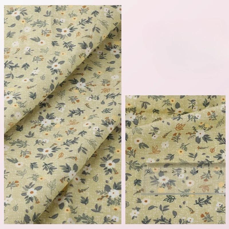 Wide 145cm Pastoral Flower Summer Poplin Cotton Fabric for DIY Children's Clothing Cloth Making Bedding Quilt Decoration Home